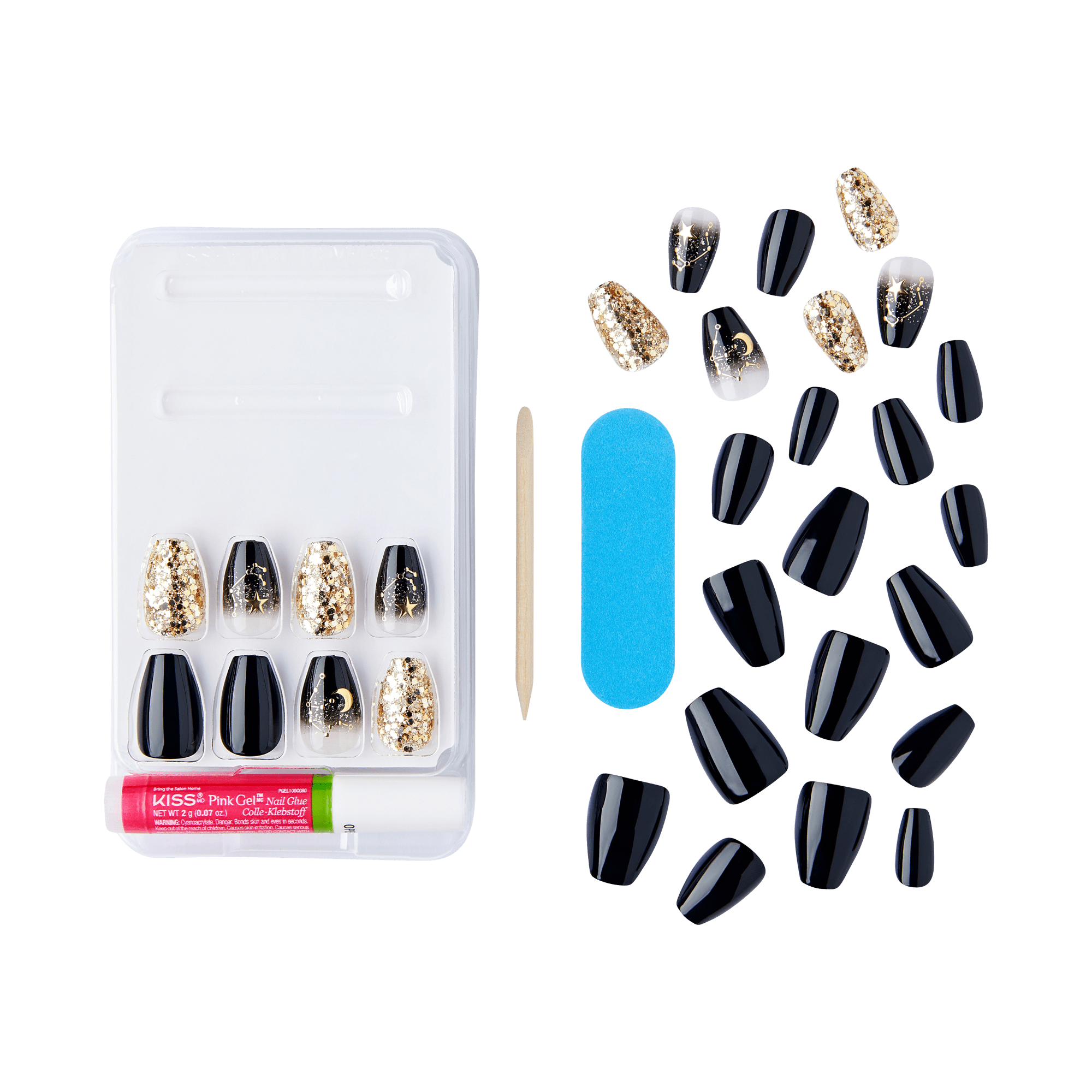 KISS Voguish Fantasy Press On Glue Nails - Hush Rush