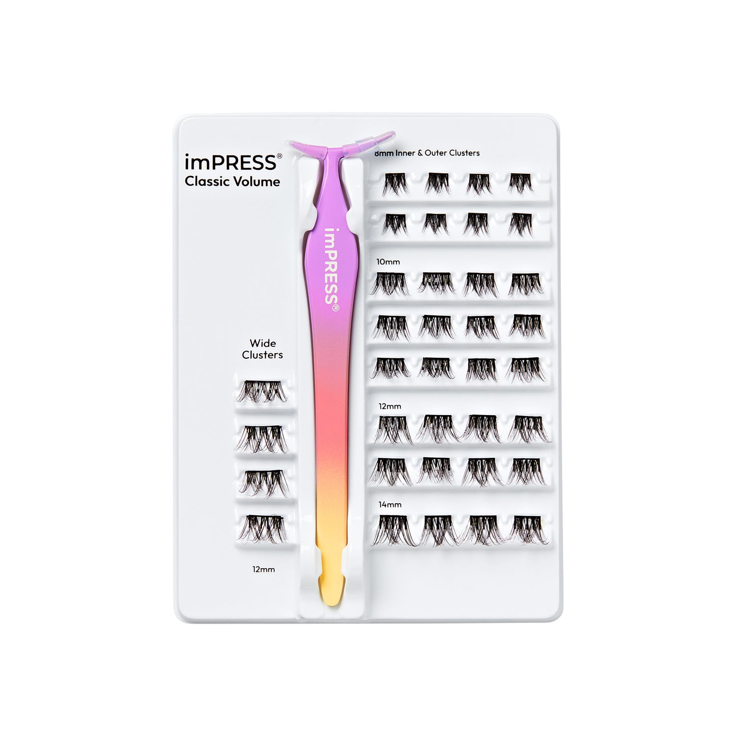 Impress Falsies Self Adhesive Eyelashes, 36 Lash Clusters - Classic Volume