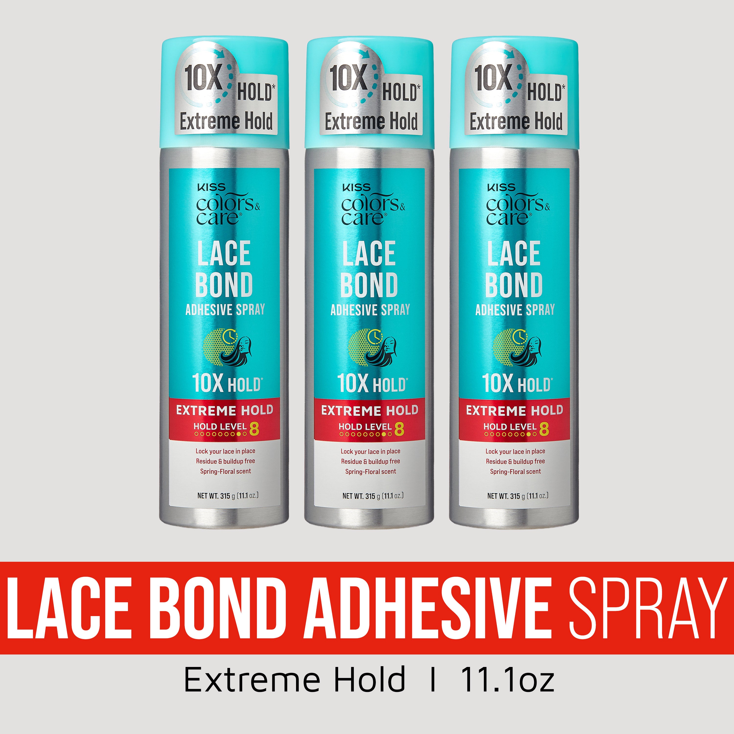KISS Colors &amp; Care Lace Bond Adhesive Spray Extreme Hold Bundle - 11.1 oz. 3 Pack