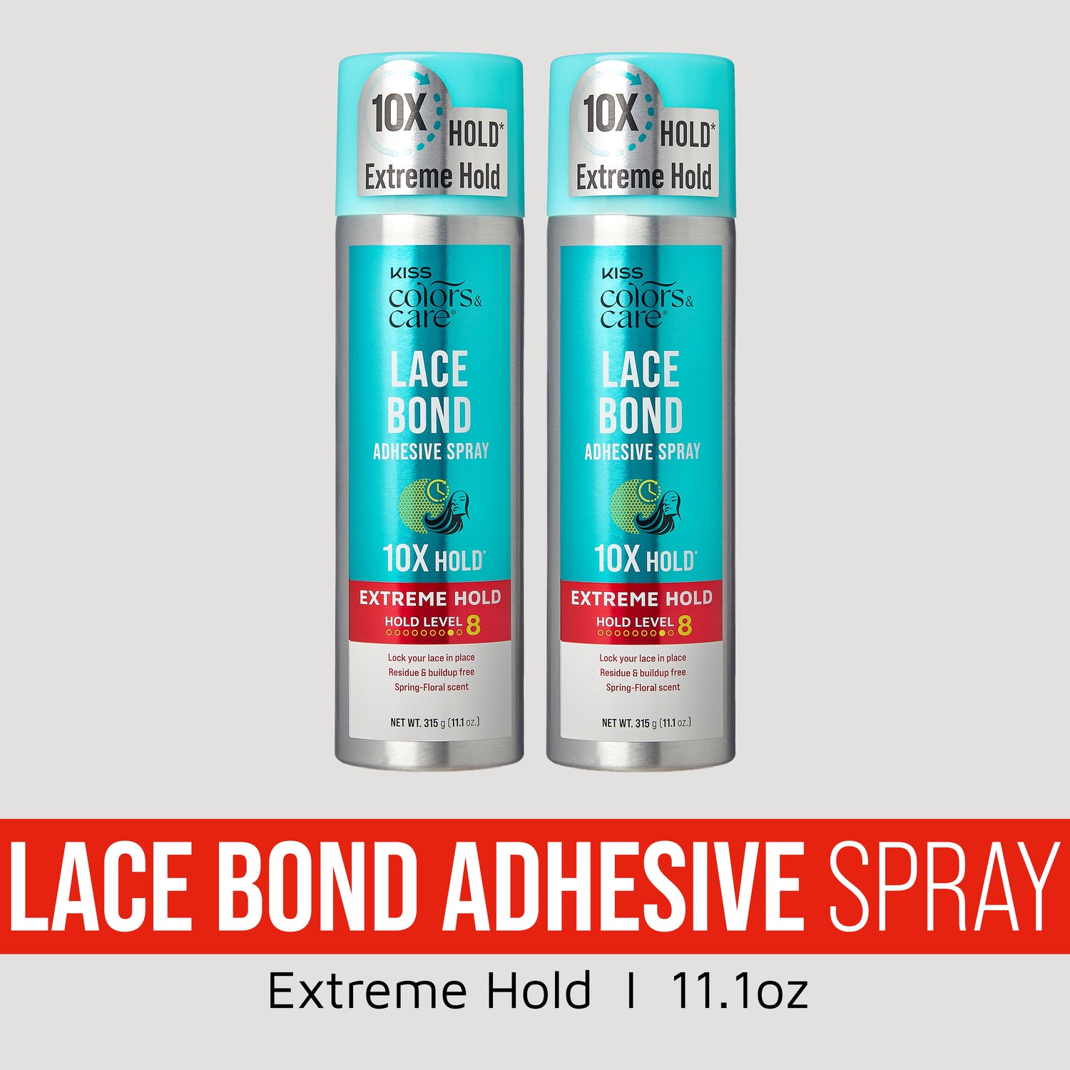 KISS Colors &amp; Care Lace Bond Adhesive Spray Extreme Hold Bundle - 11.1 oz. 2 Pack