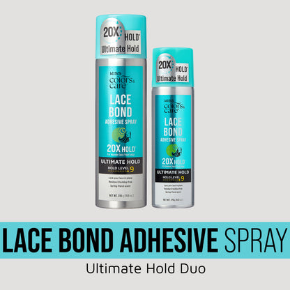 KISS Colors &amp; Care Lace Bond Adhesive Spray Ultimate Hold Duo Bundle