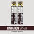 Two Tintation Darkest Brown temporary hair color spray cans with pointed nozzle