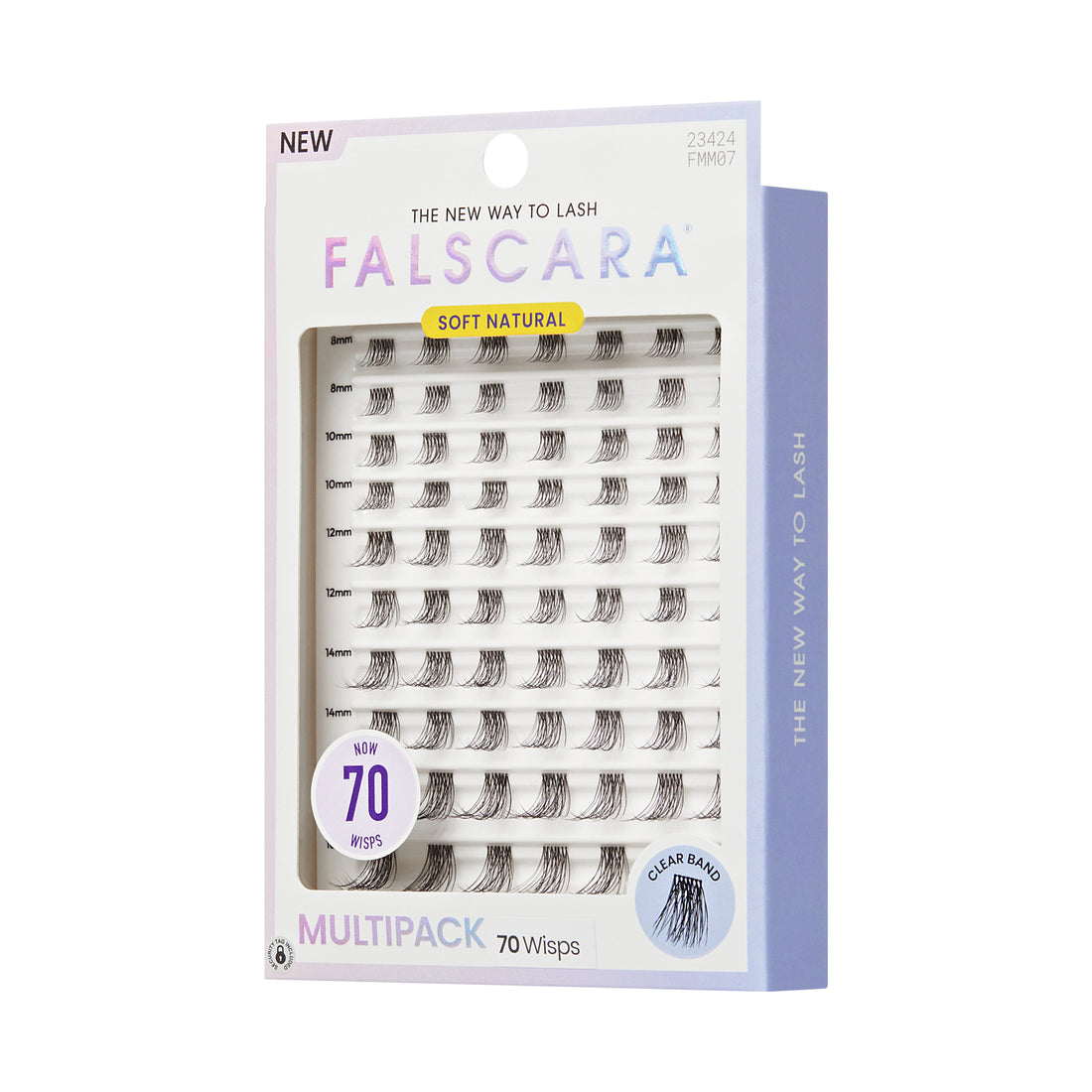 Falscara Soft Natural Mega Multipack | DIY False Lash Extensions, Cluster Lash, Wispy Lashes, 70 Wisps, 8mm-16mm