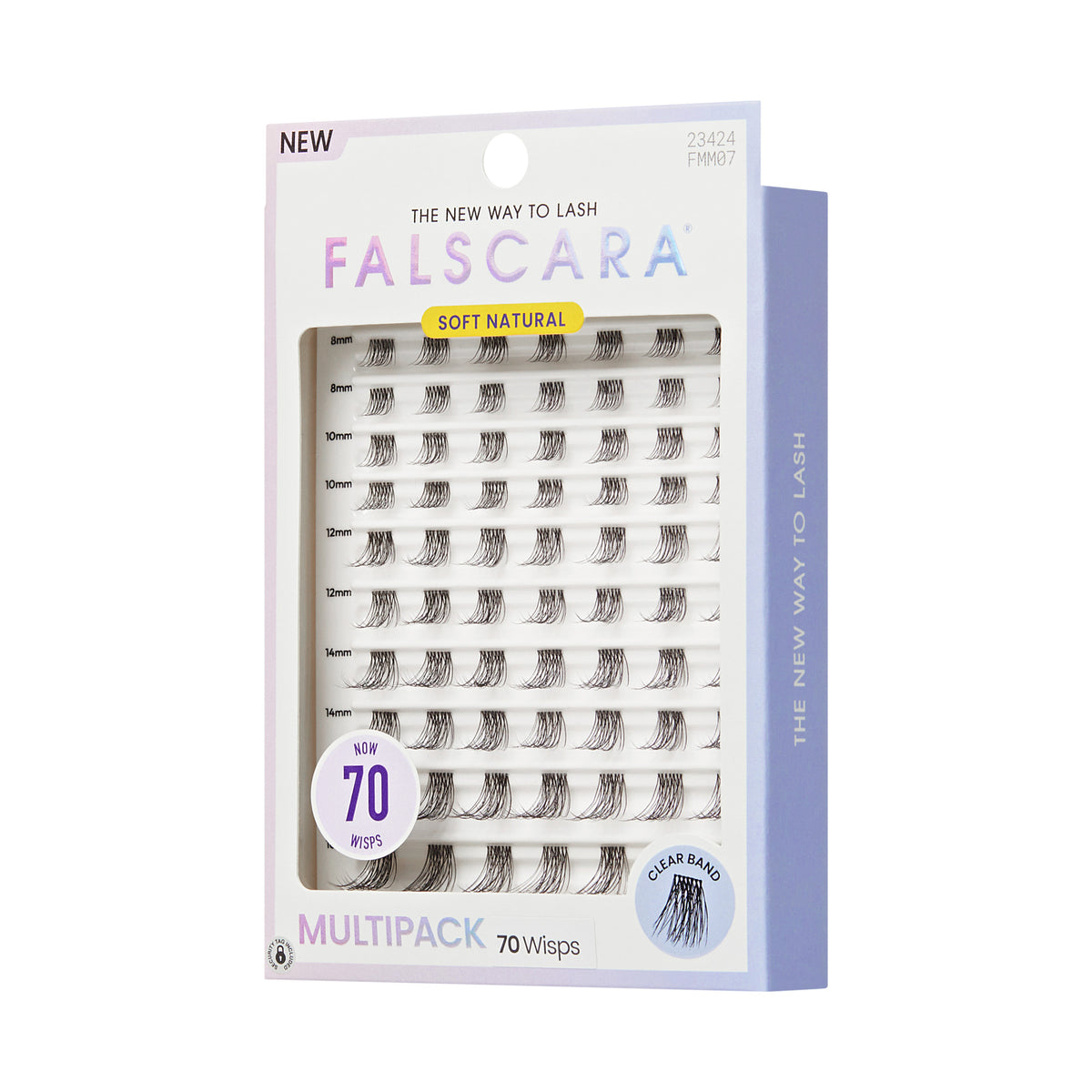 Falscara Soft Natural Mega Multipack | DIY False Lash Extensions, Cluster Lash, Wispy Lashes, 70 Wisps, 8mm-16mm