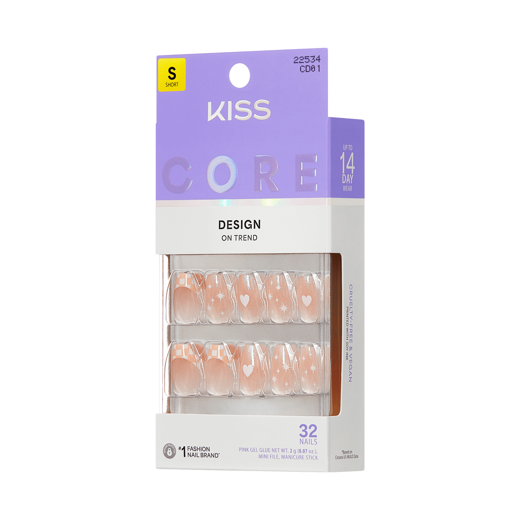 KISS CORE Design Press On Glue Nails - Cheers