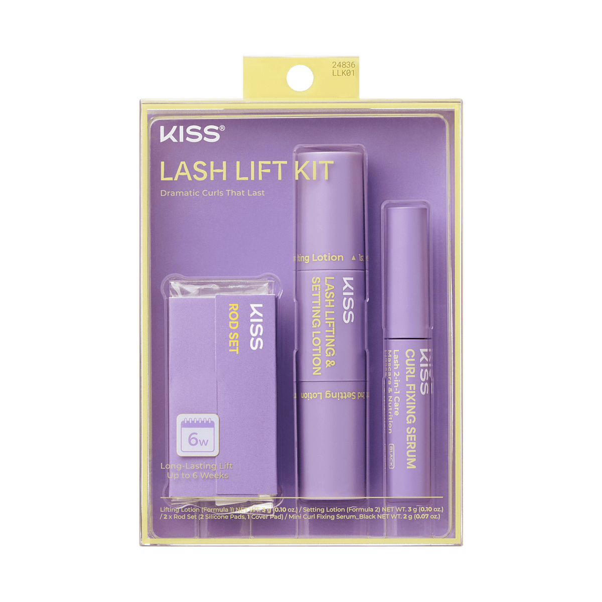 Kiss Lash Lift Kit | Starter Kit, Lash Lifting &amp; Setting Lotion, Rod Set, Mini Curl Fixing Lash Serum