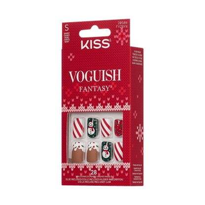KISS Voguish Fantasy Holiday Press On Glue Nails - Snow Pops