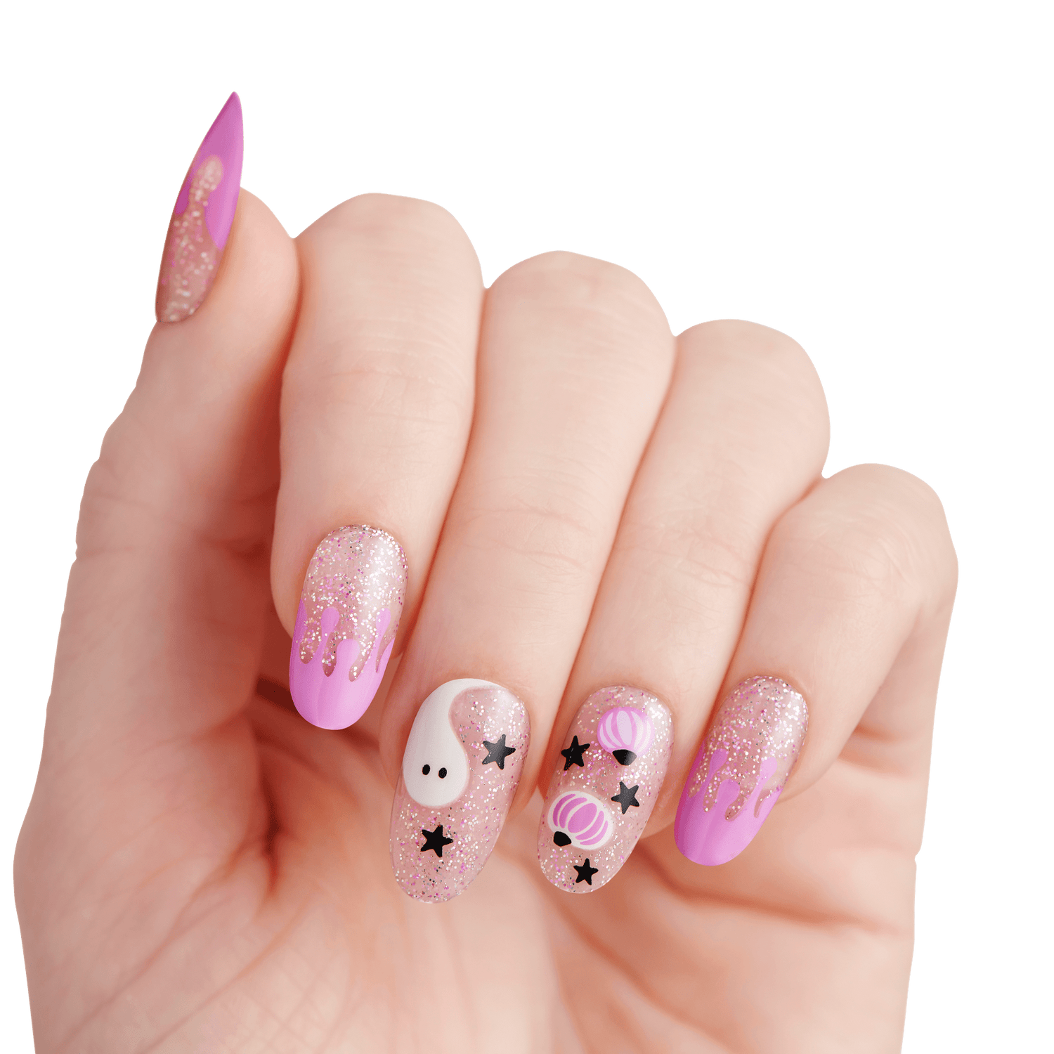 KISS Voguish Fantasy Halloween Press On Glue Nails - Mystery