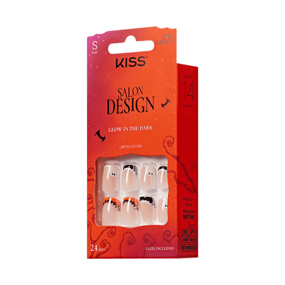 KISS Salon Design Halloween Press On Glue Nails - Midnight Magic
