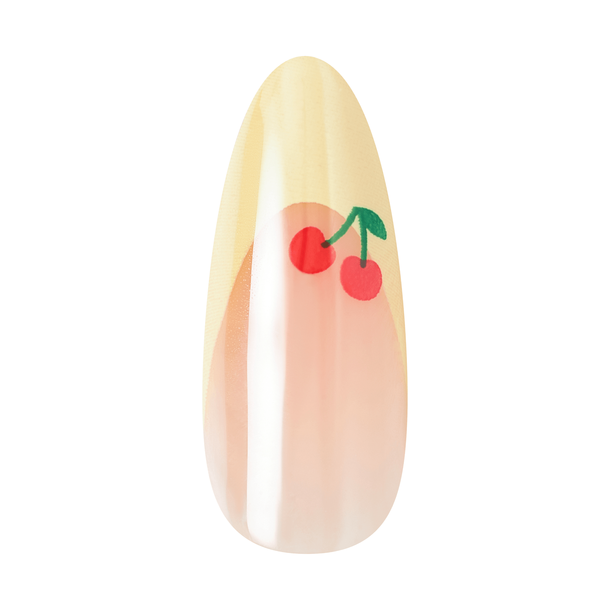 Kiss Core Design Press On Fake Glue Nails - Post Summer | French Design, Yellow, Long, Almond