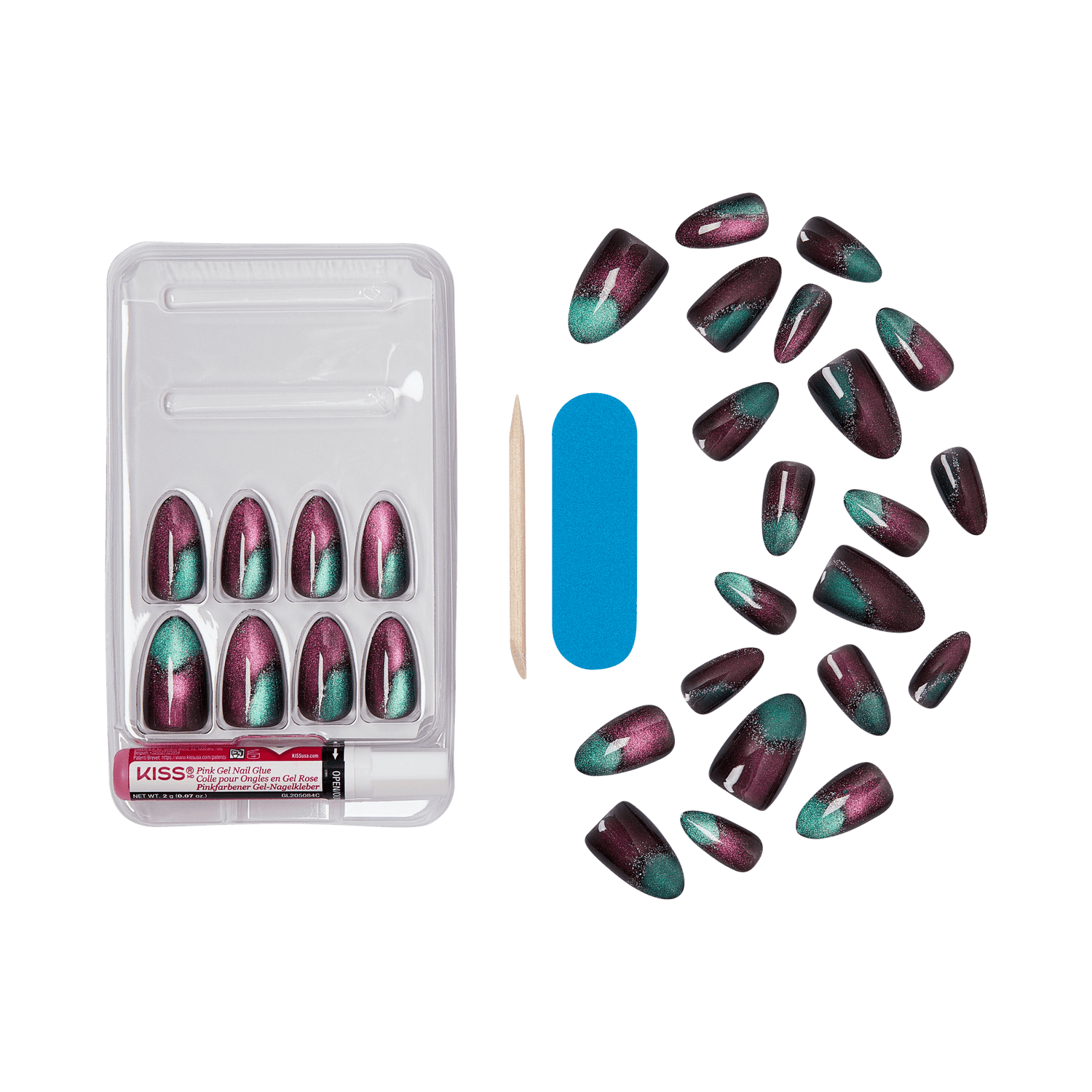KISS Gel Fantasy Magnetic Press On Glue Nails - Moonlit Veil