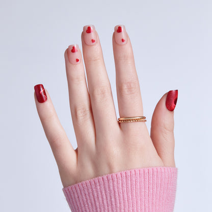 KISS LOVE Design Press On Glue Nails - Hues of Love