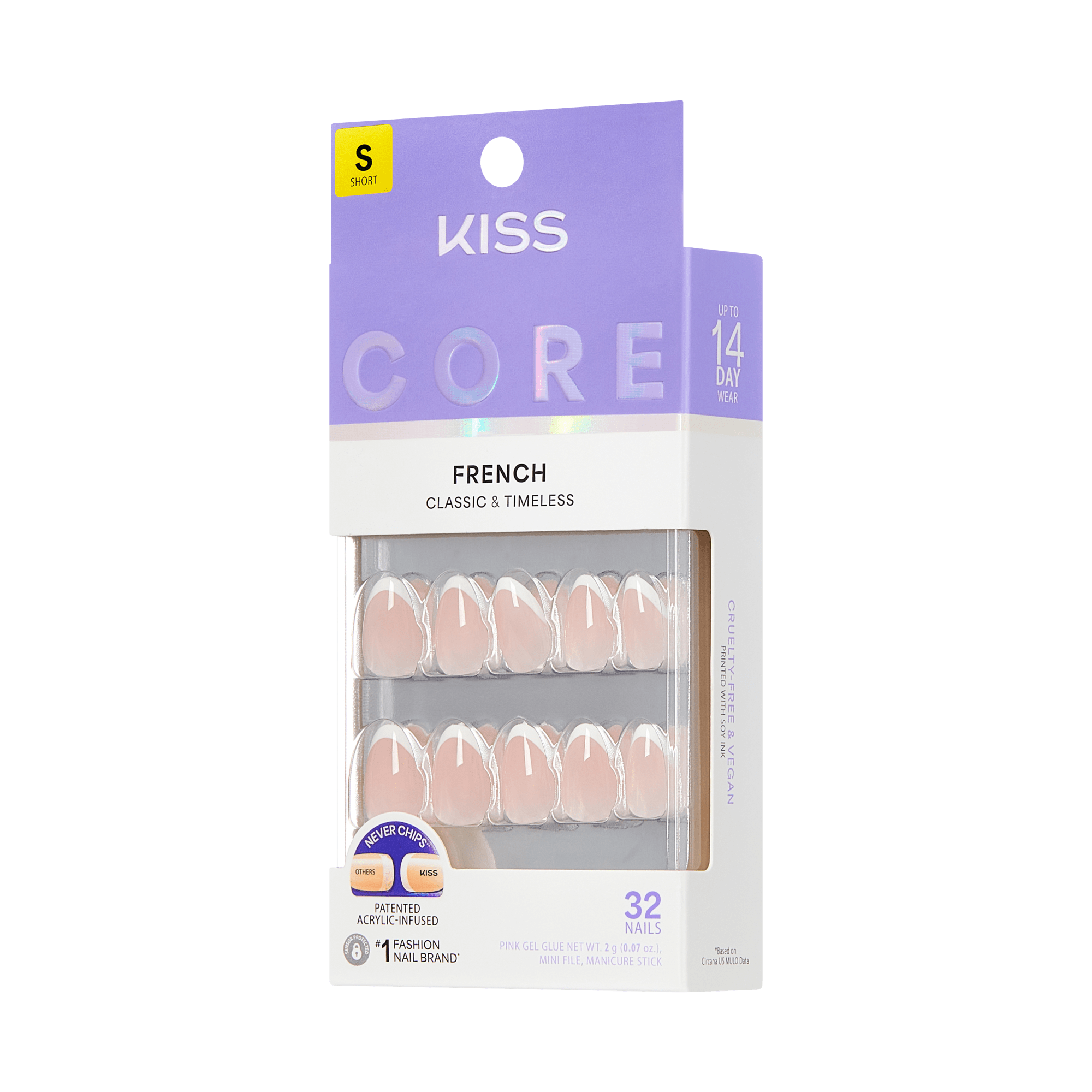 KISS CORE French Press On Glue Nails – Passionate