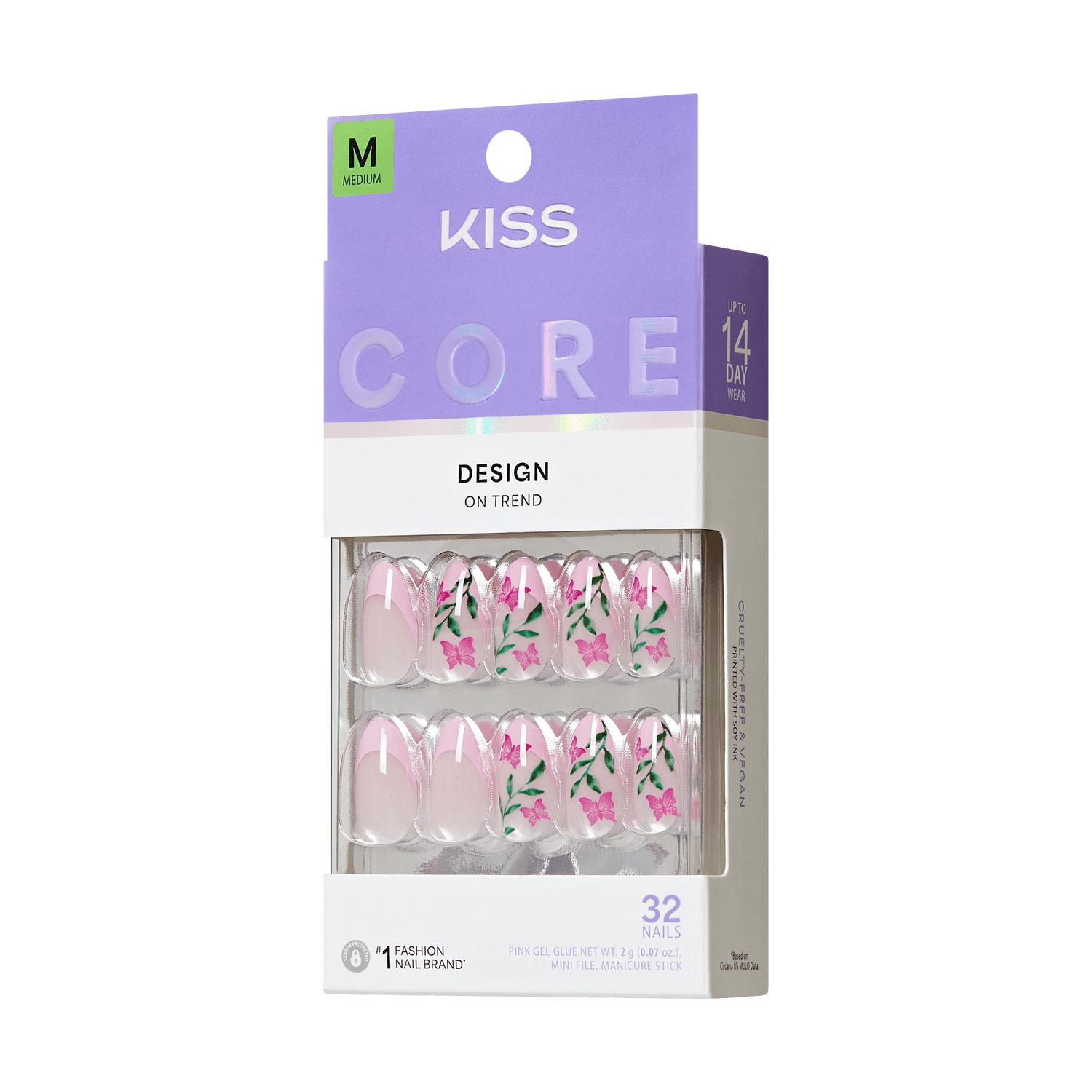 KISS CORE Design Press On Glue Nails - Springtime Splendor
