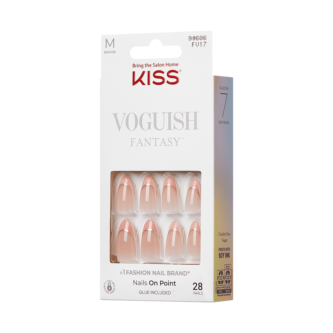 KISS Voguish Fantasy Press On Glue Nails - Éclatant