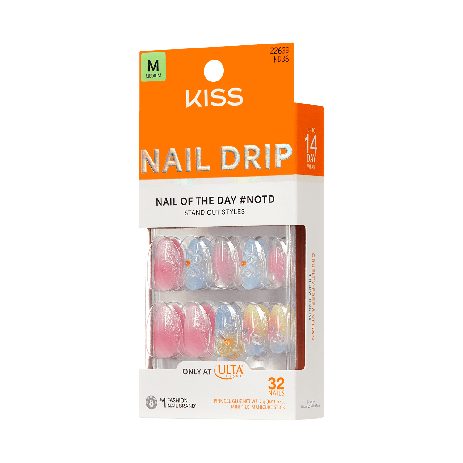 KISS NAIL DRIP Press On Glue Nails - Merry Sky