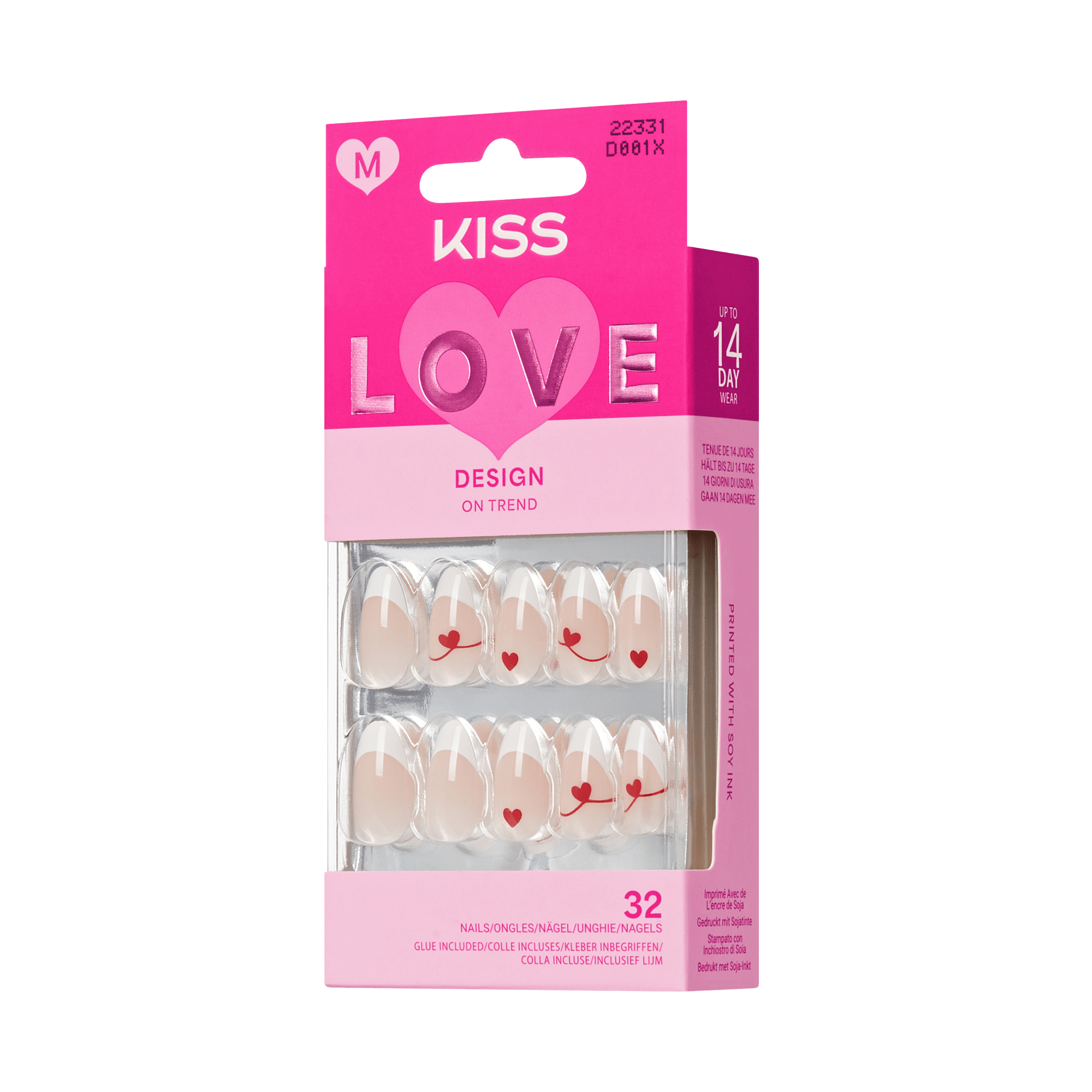 KISS LOVE Design Press On Glue Nails - Cupid&