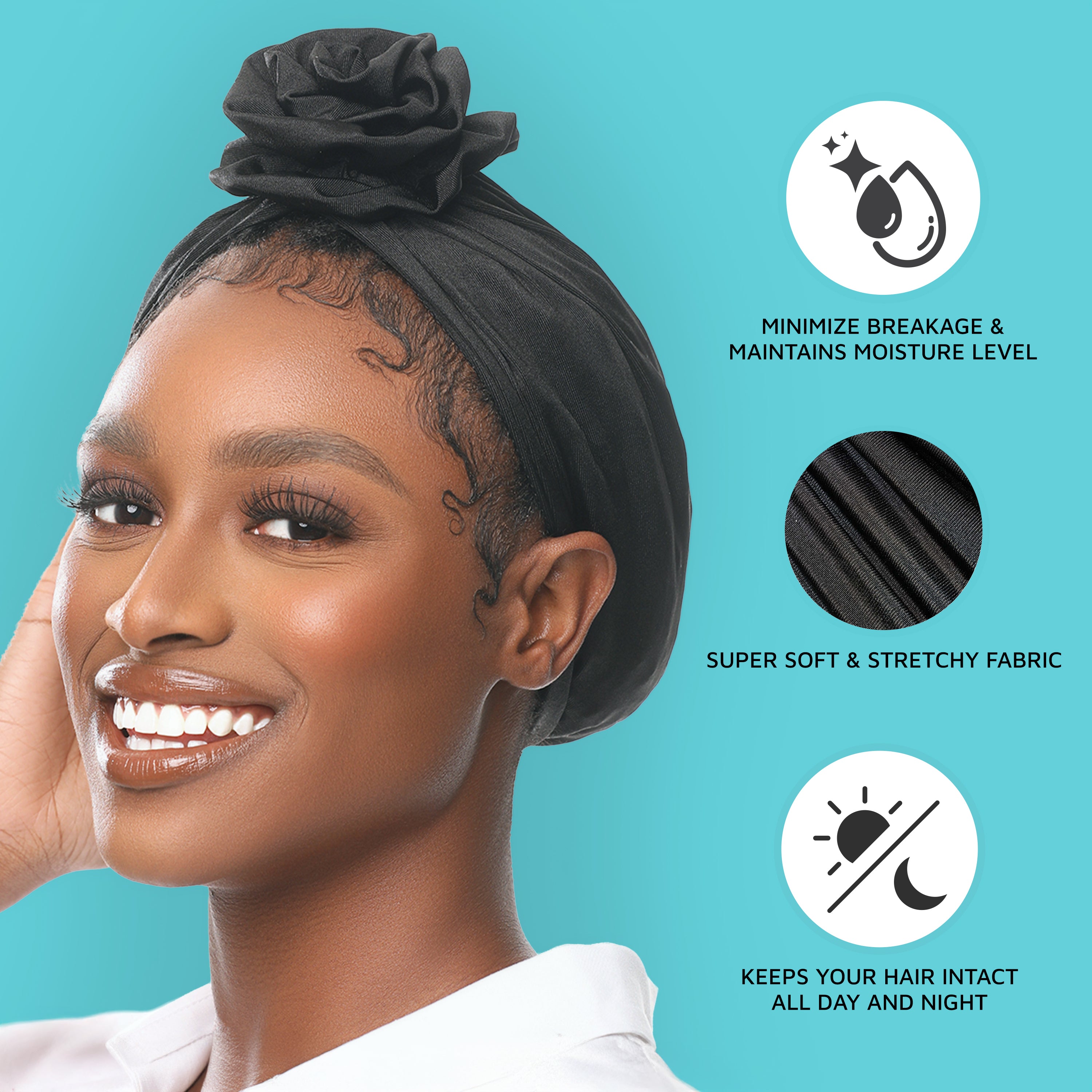 Kiss Colors & Care Pre-Tied Top Knot Turban - Leopard | Hair Scarf