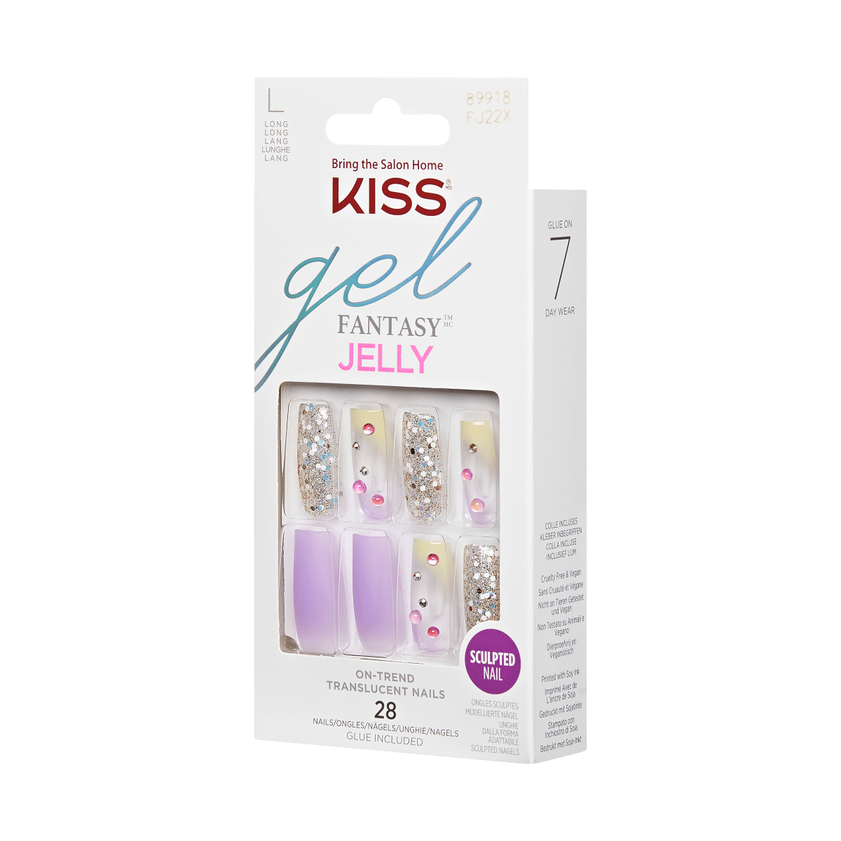 KISS Gel Fantasy Jelly Press-On Nails - Jell Yella