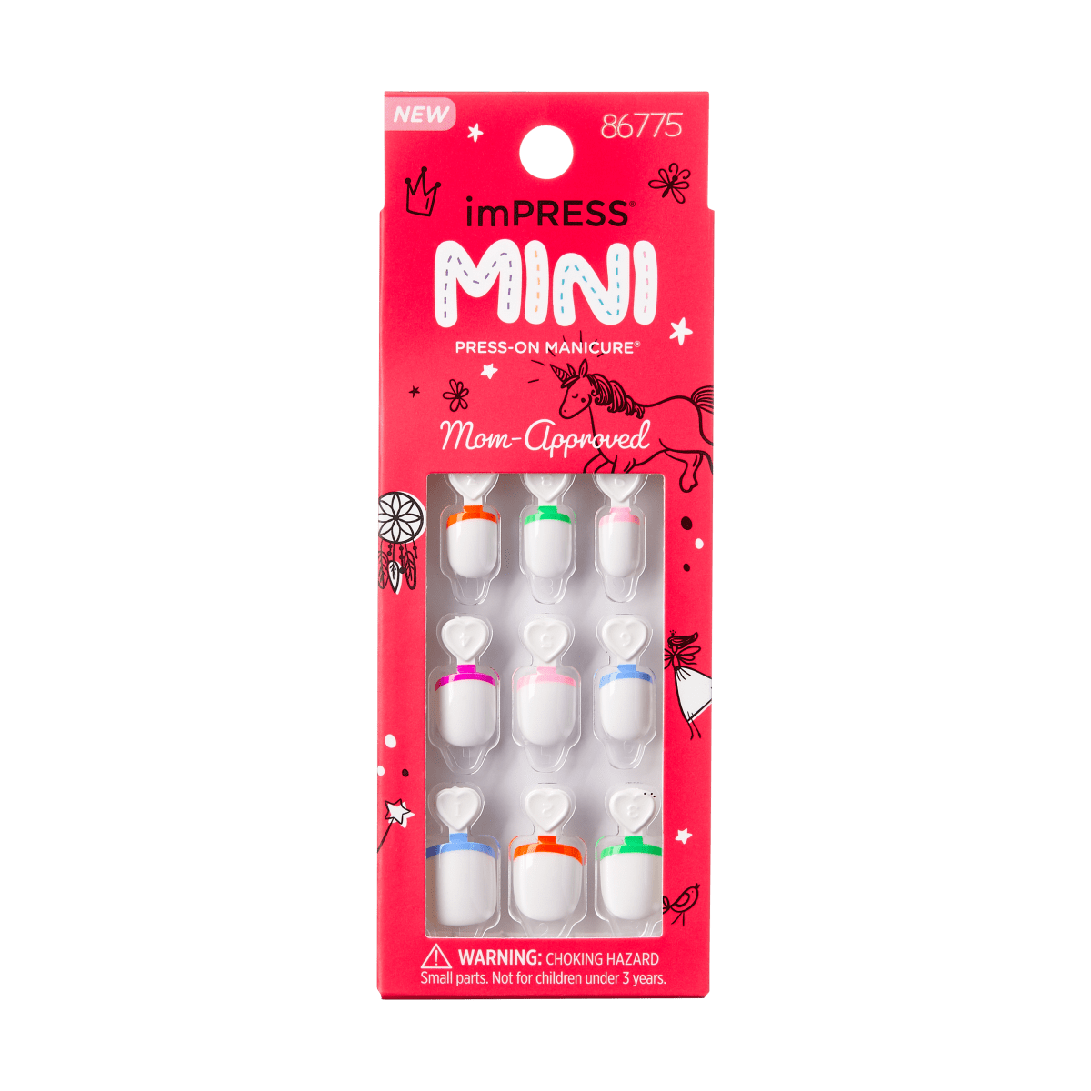 KISS imPRESS Mini Press-On Nails Mom-Approved Fake Nails for Kids - French  Pop - 20ct