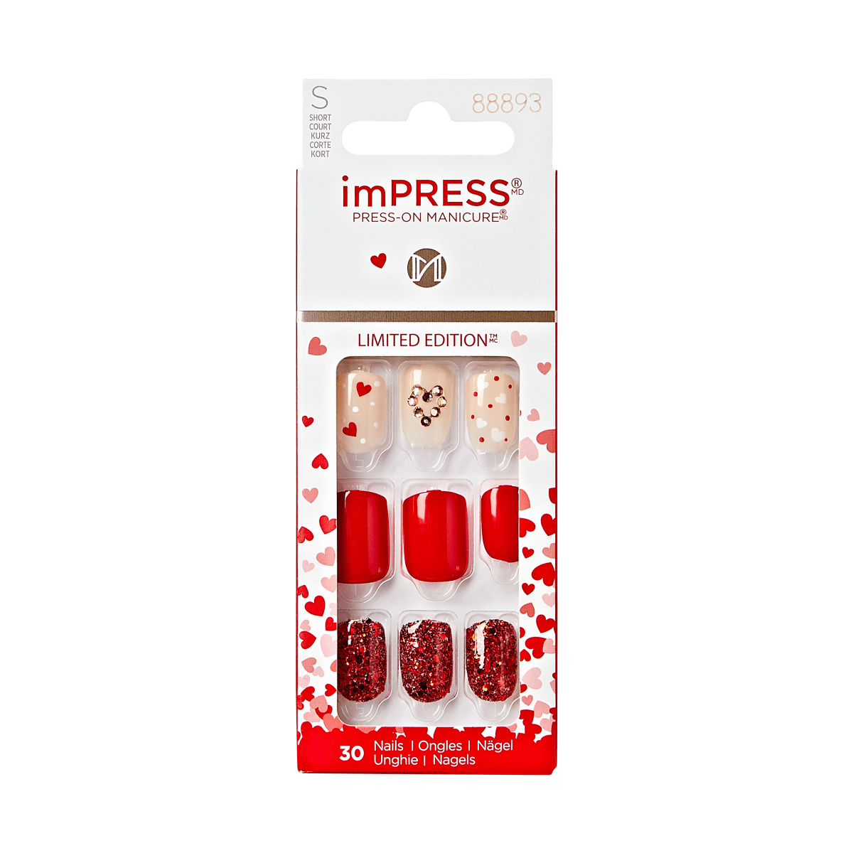 imPRESS Press-On Manicure Valentine Nails - Crazy Over You