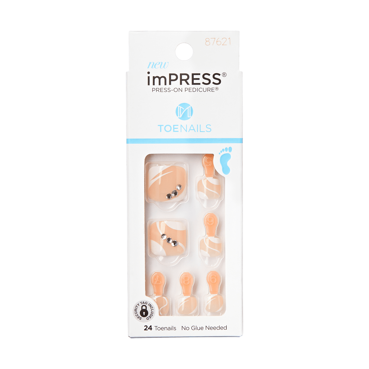 Impress Kiss Faux Ongles Pieds with Flowers Designed Acrylic Press On  Toenails for Beach Entertainment Plastics Short Fake Nails 