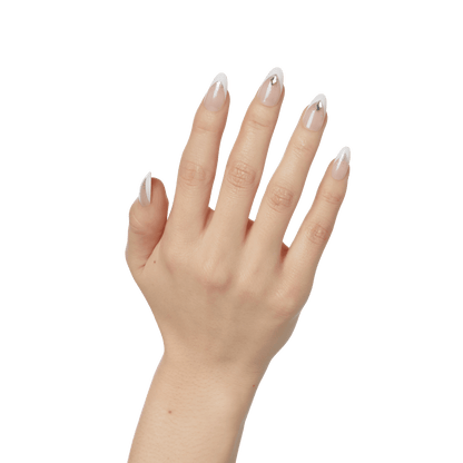 KISS Classy Nails Premium, Press-On Nails, Say Yes, White, Med Almond, 30ct