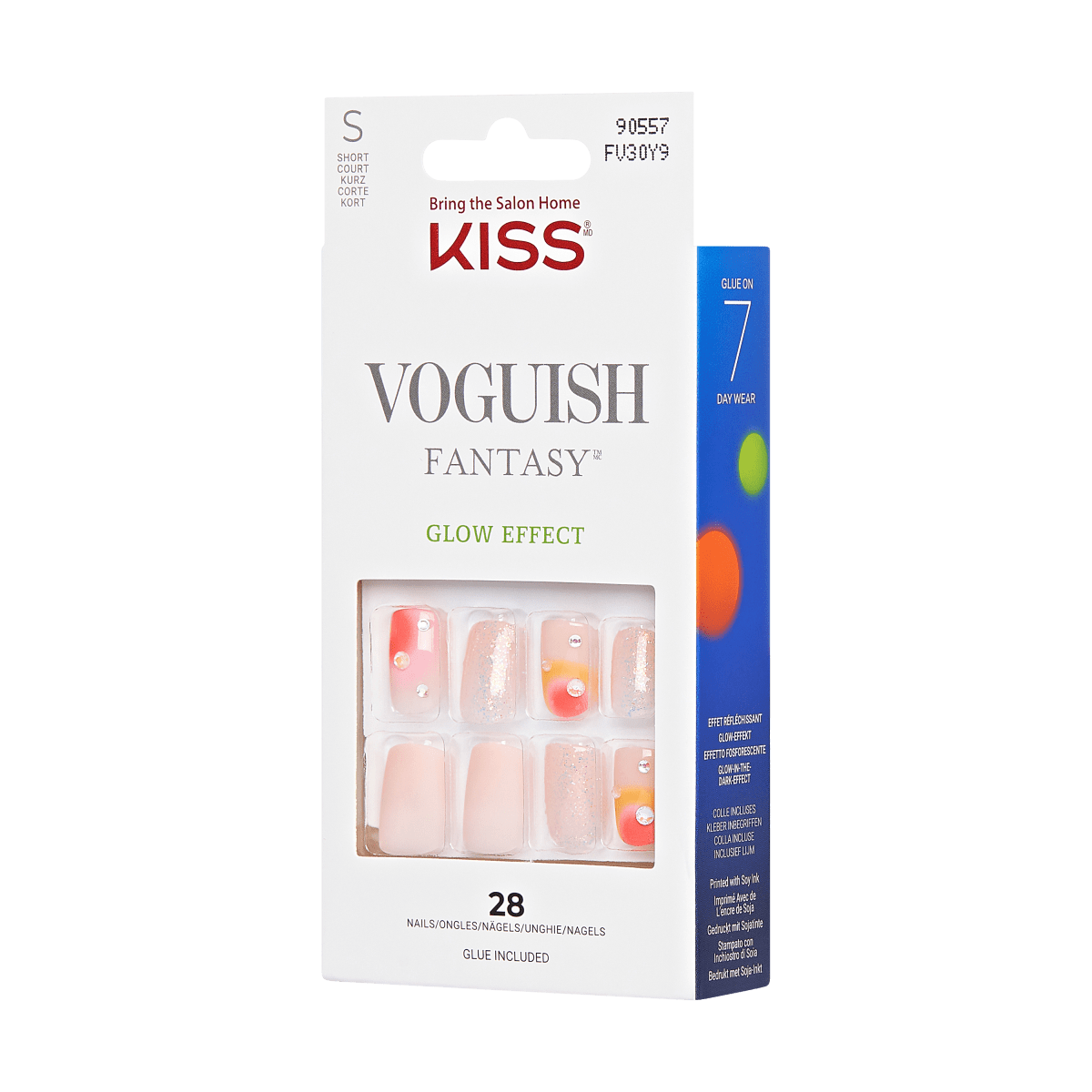 KISS Voguish Fantasy Glow Effect Nails - Rave Baes