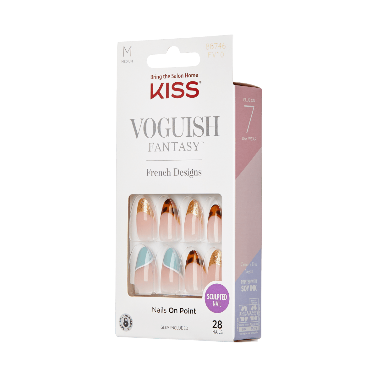 KISS Voguish Fantasy French Designs Press On Glue Nails - Charmante