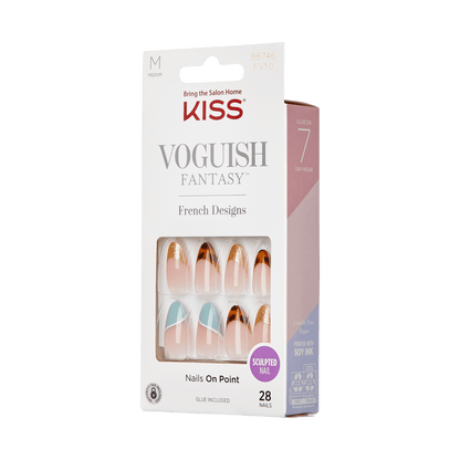 KISS Voguish Fantasy French Designs Press On Glue Nails - Charmante