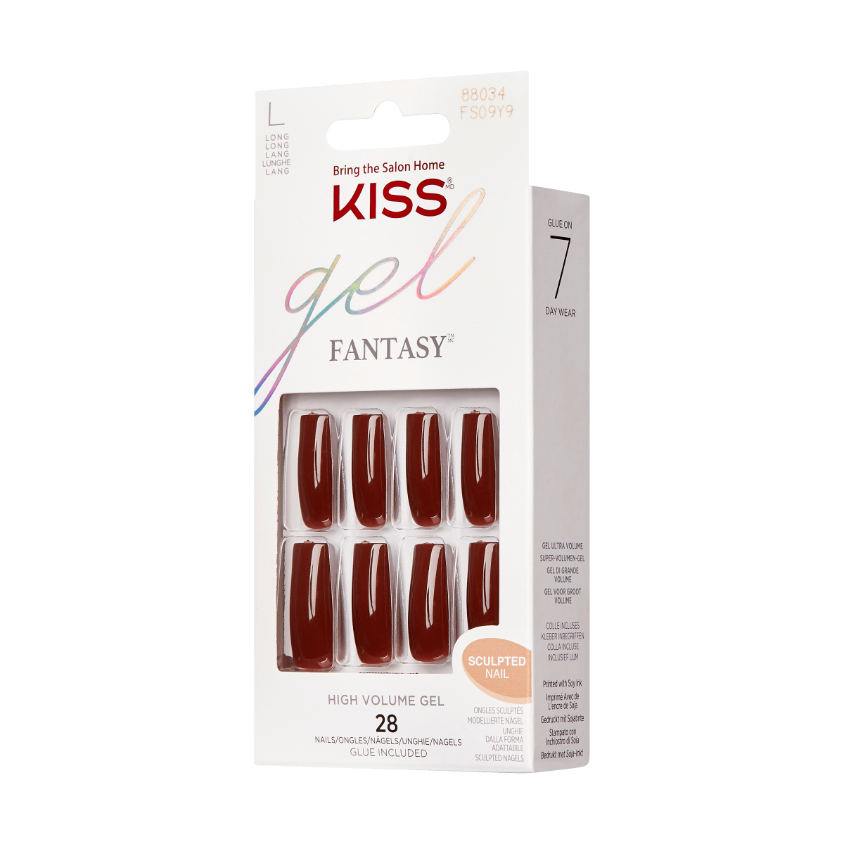 KISS Gel Fantasy Sculpted Nails -  Black Cherry