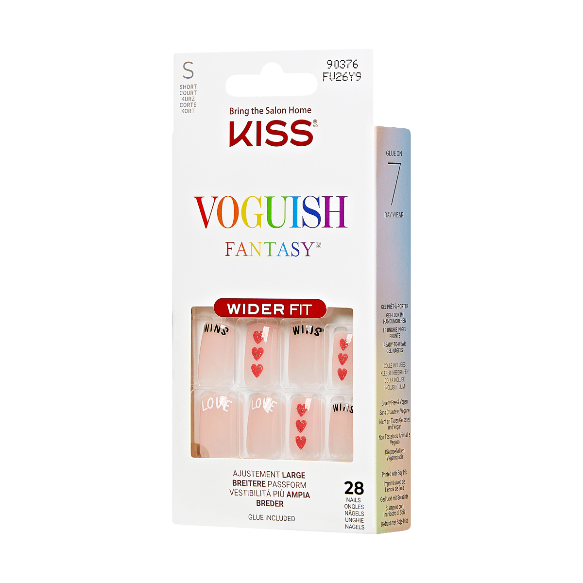 KISS Voguish Fantasy Nails, Wider Fit - Love Wins