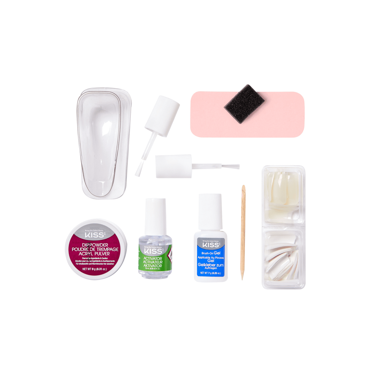 KISS Salon Acrylic French Nail Manicure Set, Petite Length, Square, Crush  Hour, Nail Kit Includes Pink Gel Nail Glue (Net Wt. 2 g / 0.07oz.), Mini  File, Manicure Stick, and 28 Fake Nails