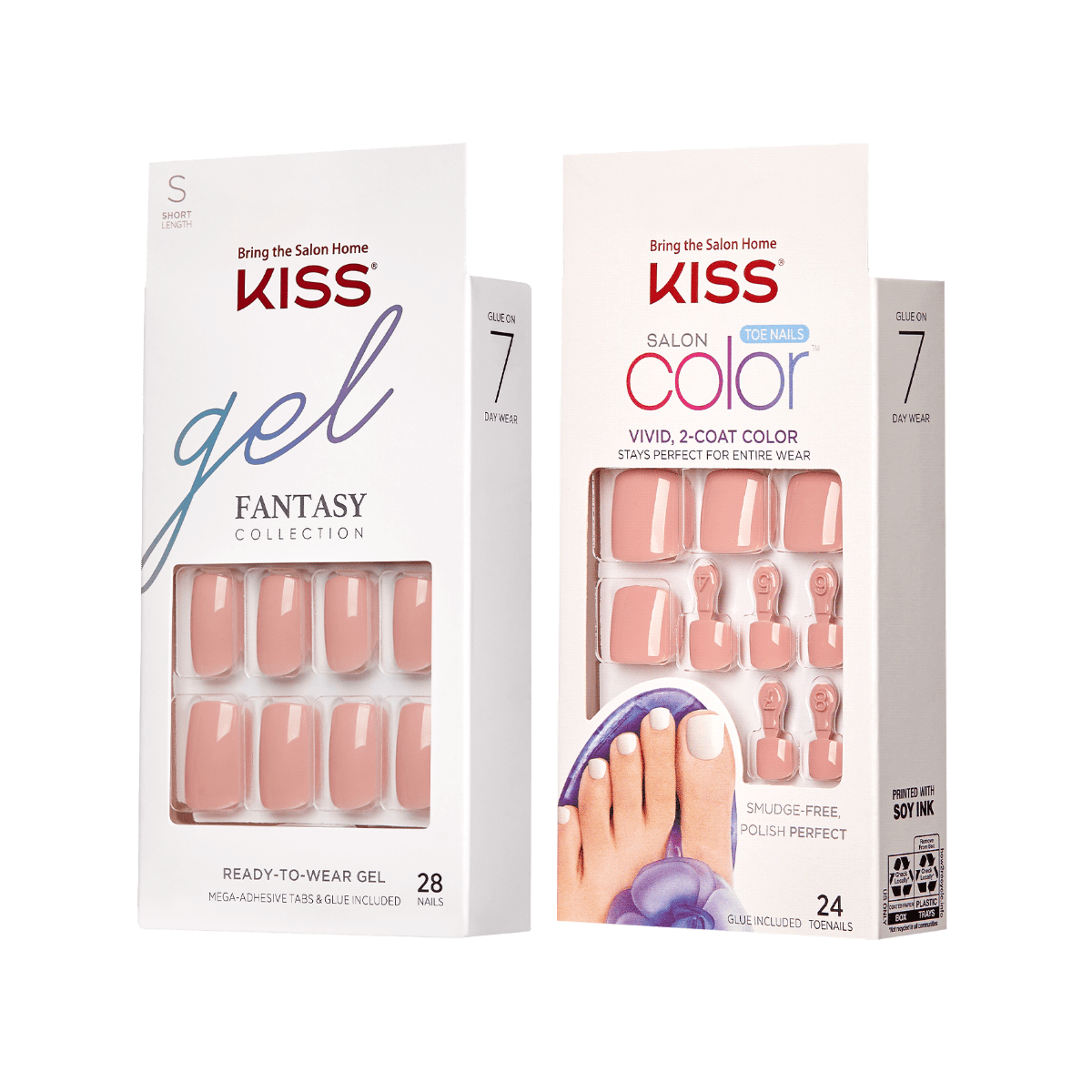 KISS Gel Fantasy Manicure &amp; Salon Color Pedicure Set - Blush Mate