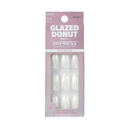 imPRESS Glazed Donut Press-On Manicure – Vanilla Glazed