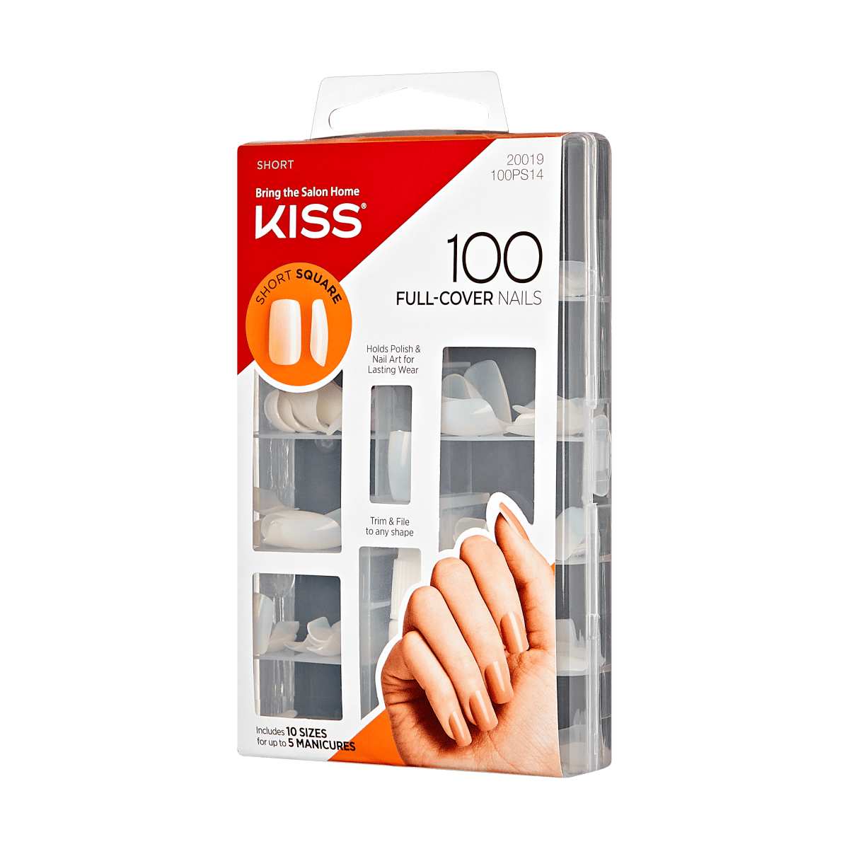 KISS 100 Full-Cover Nail Kit - Short Square
