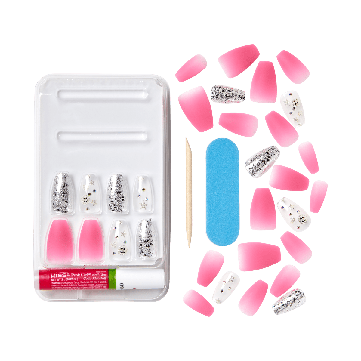 KISS Gel Fantasy Jelly Press On Glue Nails - Fun &amp; Jelly