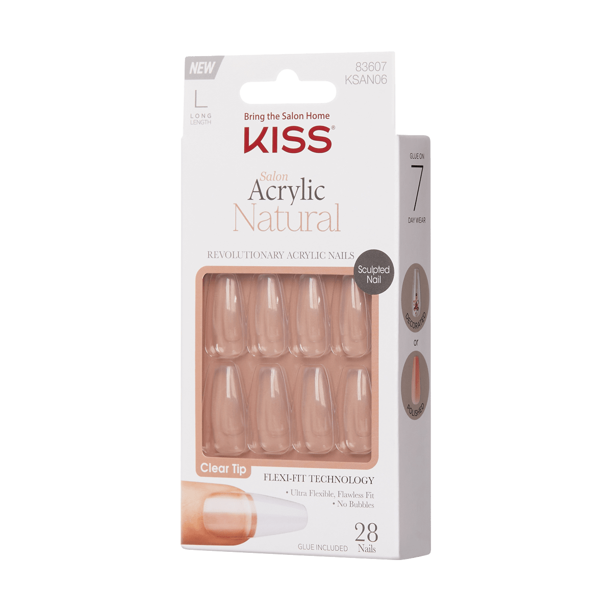 KISS Salon Acrylic Natural Nails Kit - Crystal