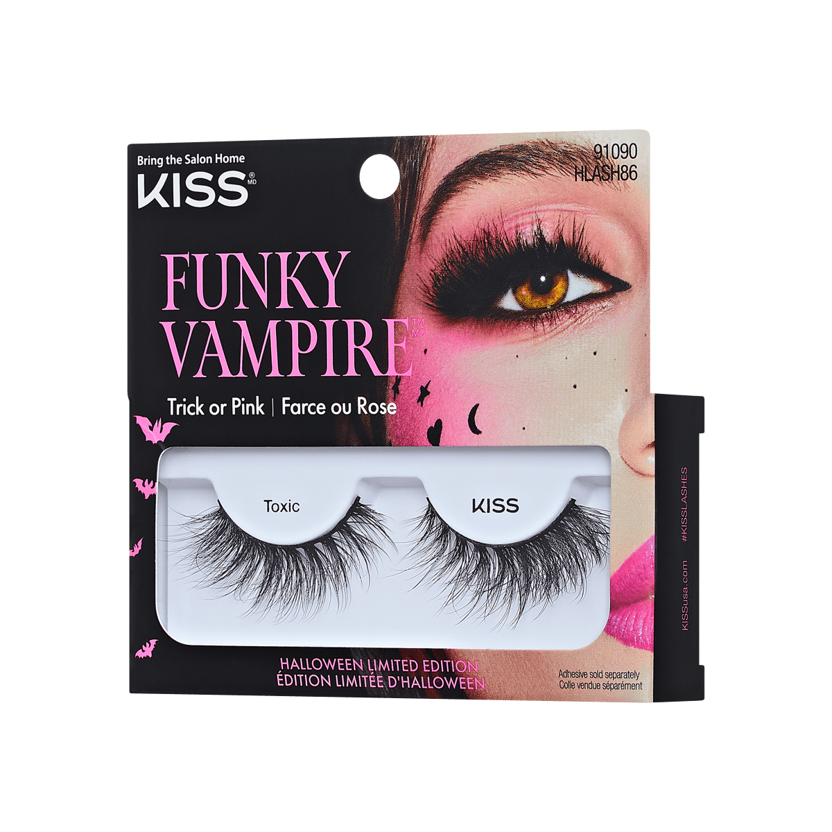 KISS Funky Vampire, False Eyelashes, Toxic, 14mm, 1 Pair