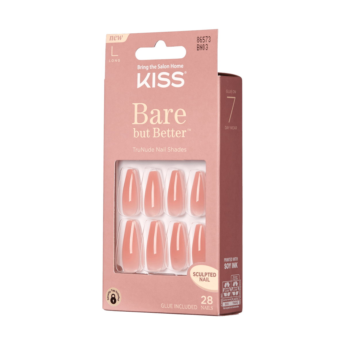 KISS Bare but Better Press On Glue Nails - Nude Glow