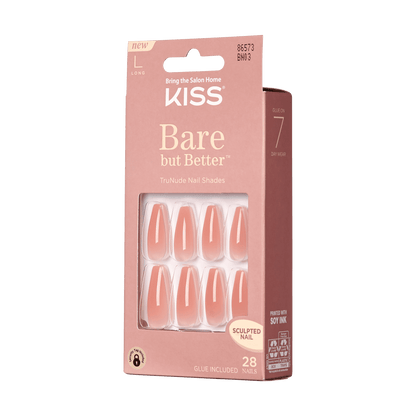 KISS Bare but Better Press On Glue Nails - Nude Glow