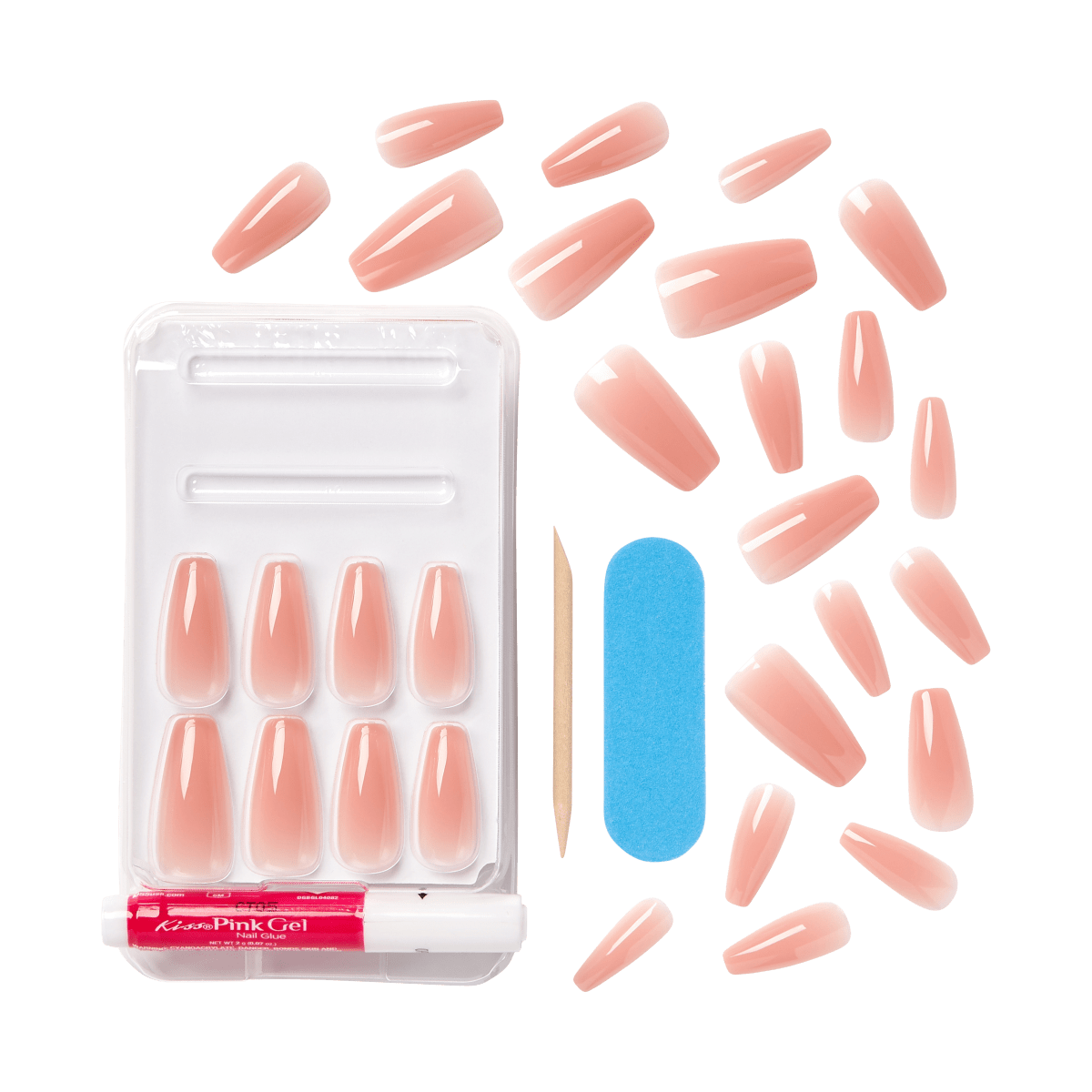 KISS Bare but Better Press On Glue Nails - Nude Glow
