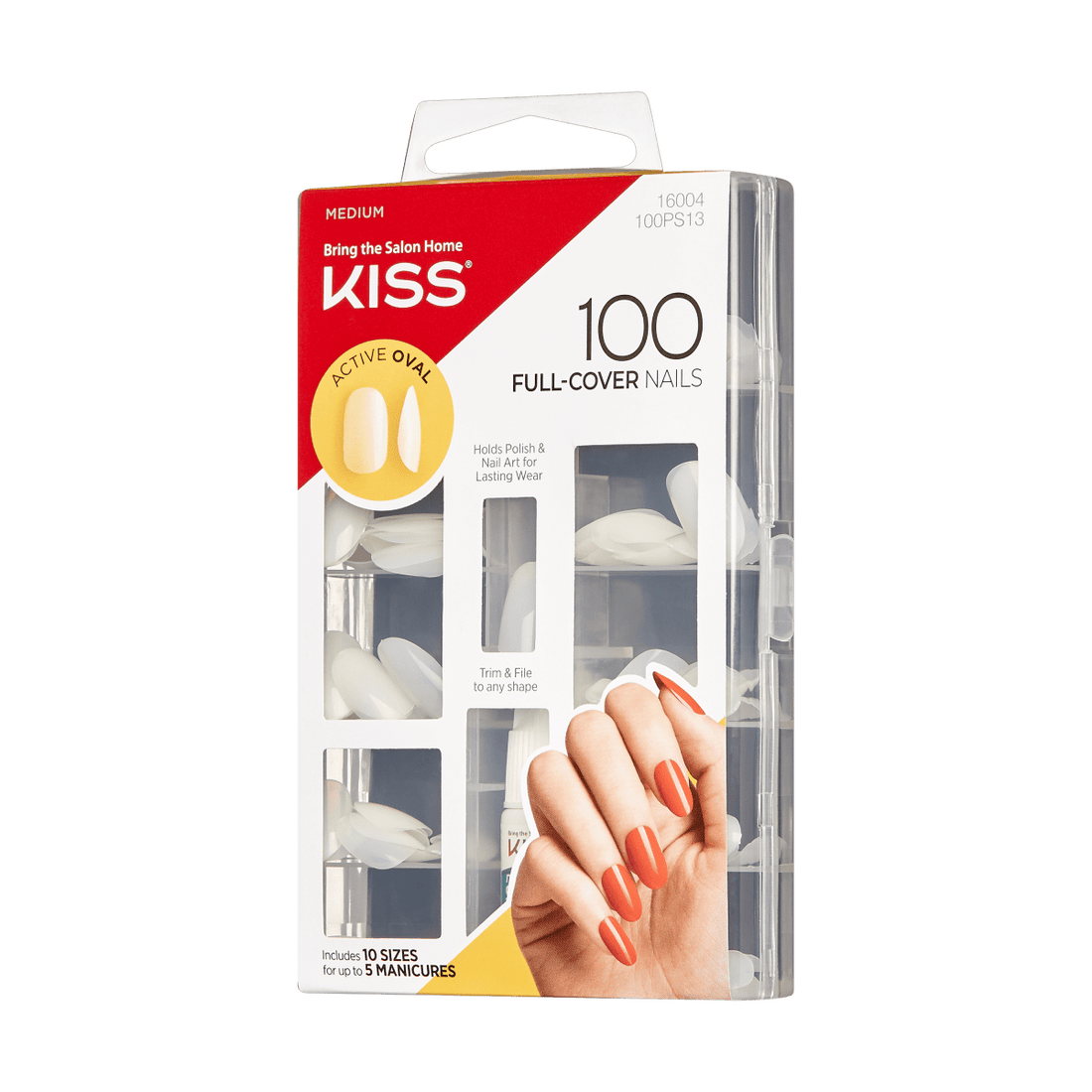 KISS 100 Full-Cover Nail Kit - Active Oval