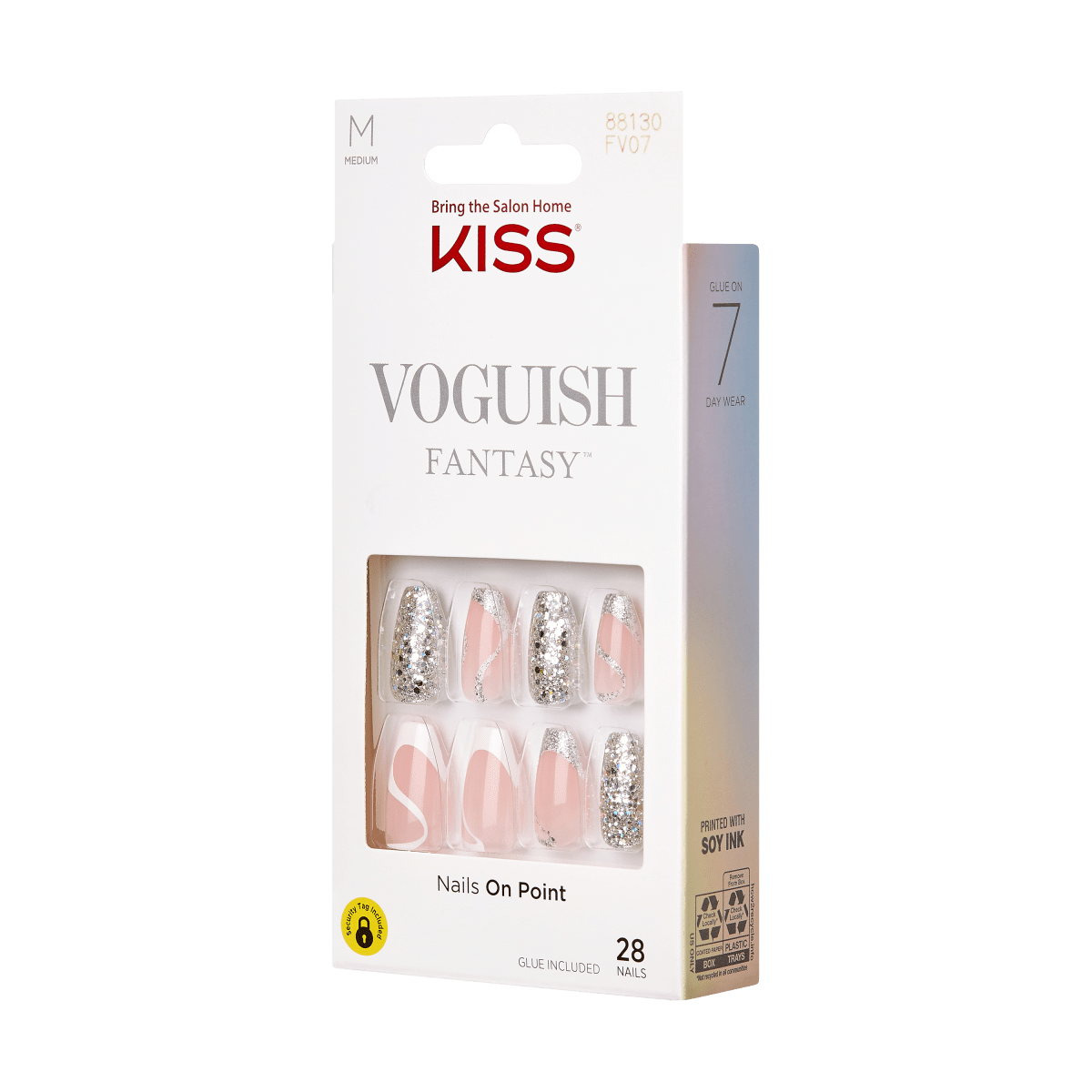 KISS Voguish Fantasy Ready-To-Wear Gel Finish Fake Nails, 28 Count ...