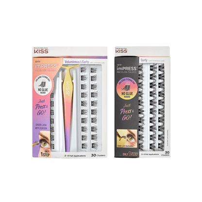 imPRESS Press-On Falsies 2-Pack  Voluminous &amp; Curly - 60 Clusters