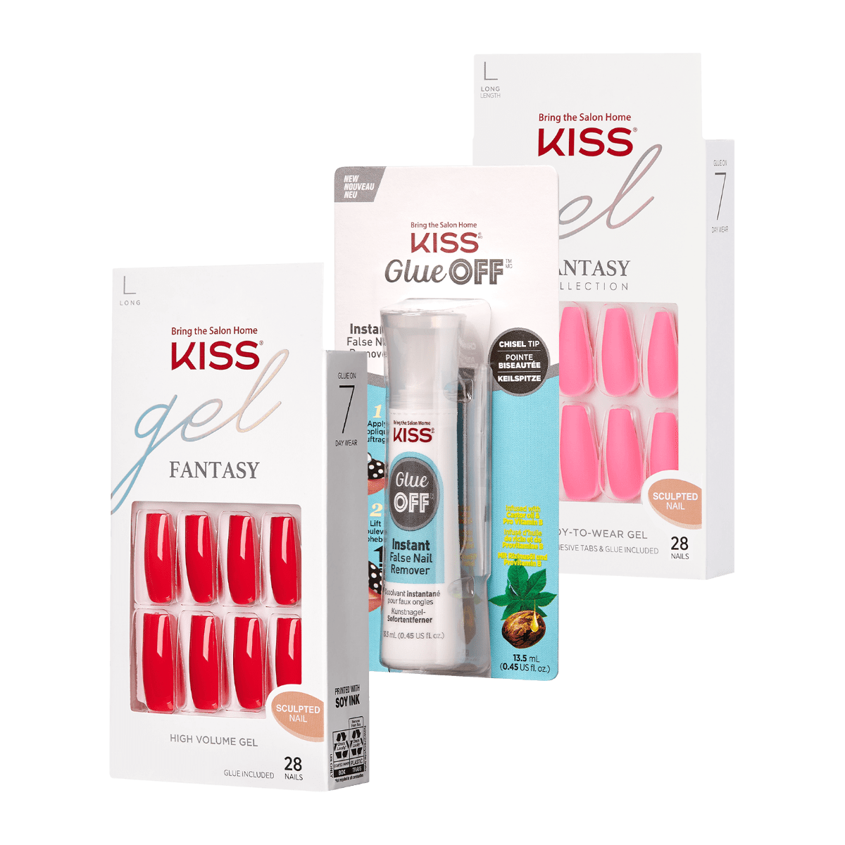 2 KISS Gel Fantasy Manicures &amp; Glue OFF Set - Haute-to-Trot