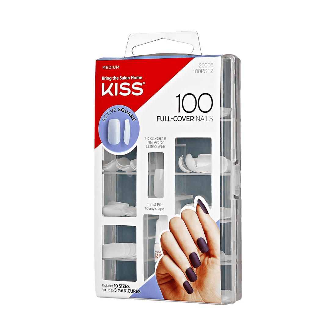 KISS 100 Full-Cover Nail Kit - Active Square