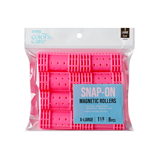KISS Professional Snap-on Magnetic Roller - X-Large 8-pc. set- Pink