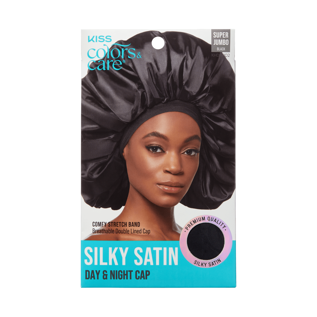 Silky Satin Bonnet Cap - Black
