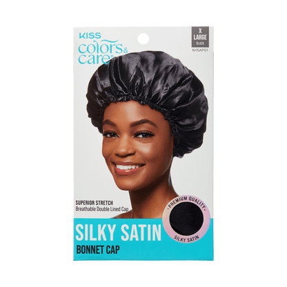 KISS Colors &amp; Care Silky Satin X-Large Bonnet Cap - Black